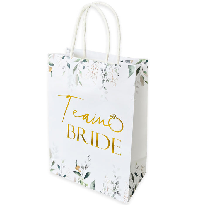 Hen Party Team Bride Paper Bag Botanical Gold Foil