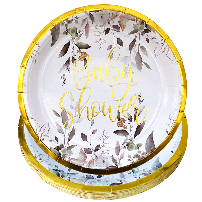 8x Baby Shower Paper Dinner Plates 9 inch