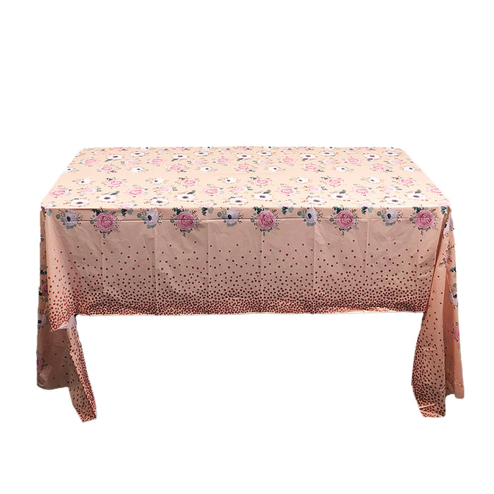 Rose Gold Floral Tablecover Tablecloth