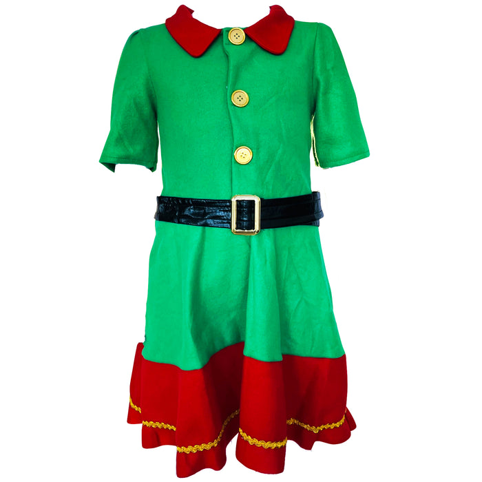 Childrens Kids Girls Elf Santas Helper Fancy Dress Costume 4-12 Years