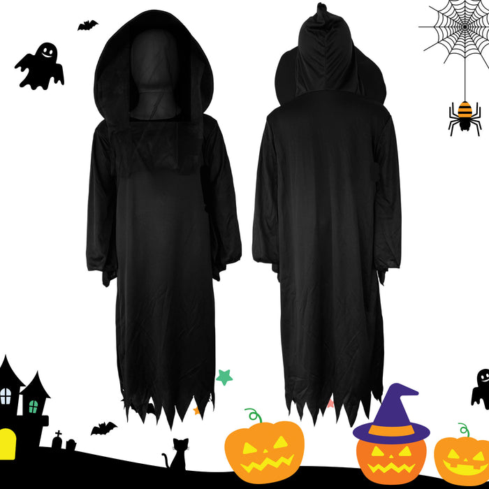 Childrens Kids Boys Girls Grim Reaper Death Fancy Dress Costume 7-12 Years
