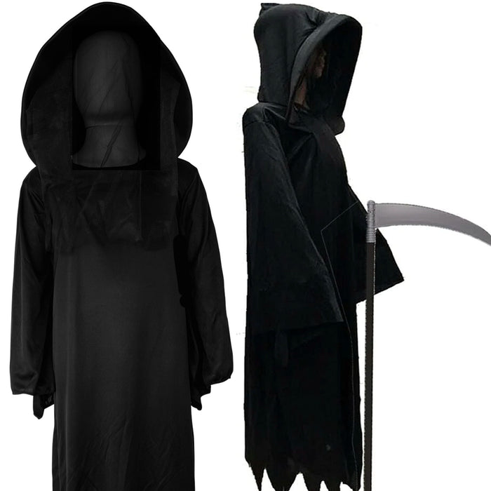 Adults Grim Reaper Fancy Dress Costume and Scythe Halloween Death