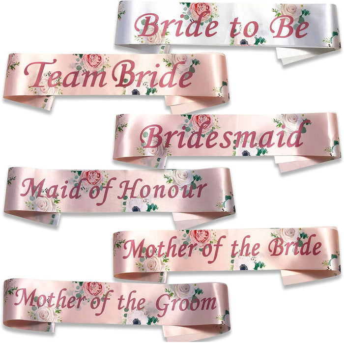 Hen Party Sashes Rose Gold Floral