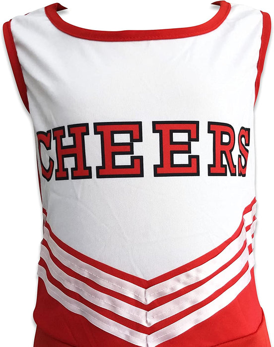 Adults Ladies Womens Zombie Cheerleader Red Fancy Dress Costume and Fake Blood