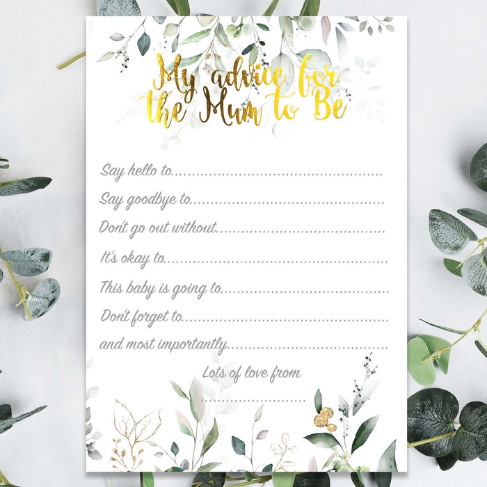 Pack of 12 Advice for Mummy to Be Cards Neutral Botanical Floral