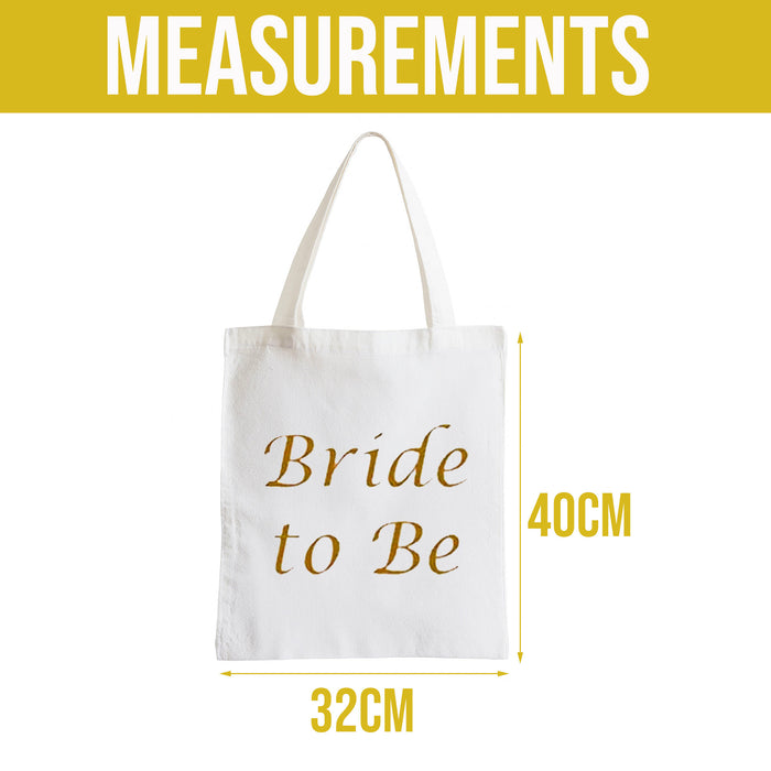 Bride to Be Tote Bag White and Gold