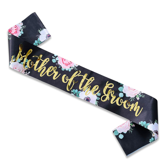 Hen Party Sashes Black and Gold Floral