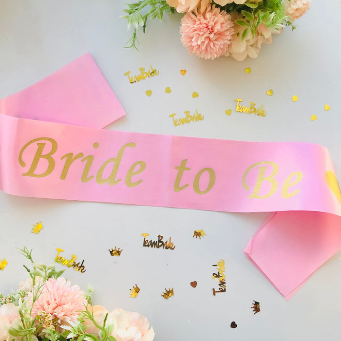 Hen Party Sashes Light Pink and Gold