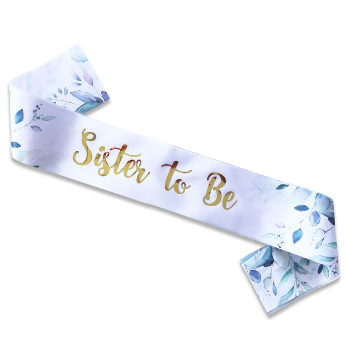 Baby Shower Sash Mummy to Be Daddy Nanny Auntie Sister Neutral Unisex Botanical Sage Green