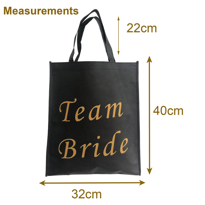 Team Bride Tote Bag Black and Gold