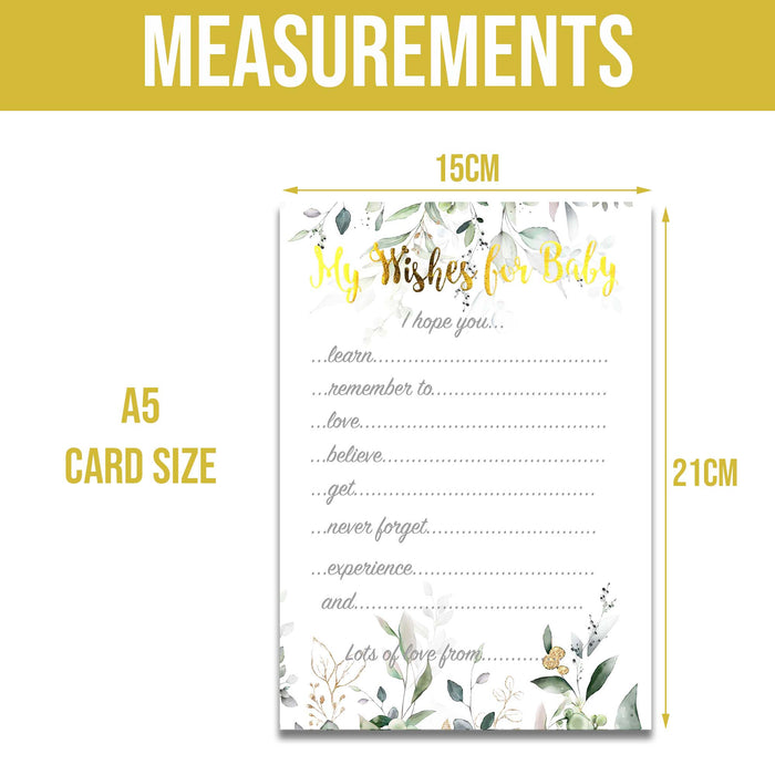 Pack of 12 Wishes for Baby Cards Card Game Neutral Botanical Floral
